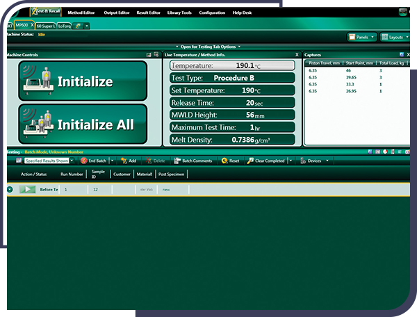 Alt text: Screen shot of Tinius Olsen’s intuitive Horizon software platform that cohesively manages the increasing amount of data sets available in modern materials testing.